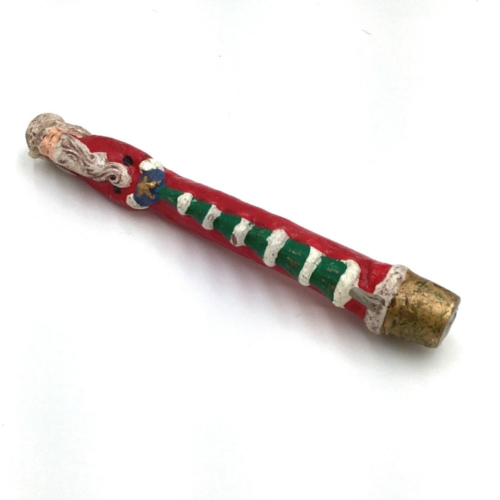 Vintage Santa Claus Folk‎ Art Figurine Red Slim Christmas Decor